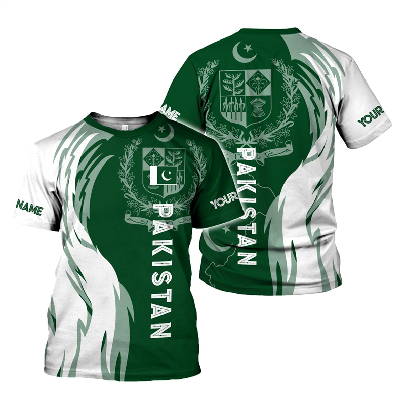 Summer Clothing Pakistan - 파키스탄 국기 3D 프린트 남성 티셔츠,