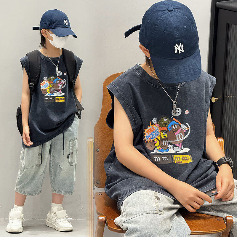 Summer Clothing Drawing - 바오둬 아동복 여름 아동복 남아 프린트