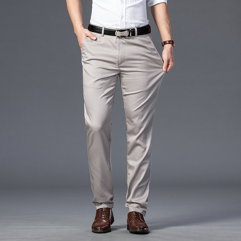 여름 얇은 남성 슬림 정장 바지 패션 비즈니스 캐주얼  - Summer Clothing Brands 리뷰 및 가격