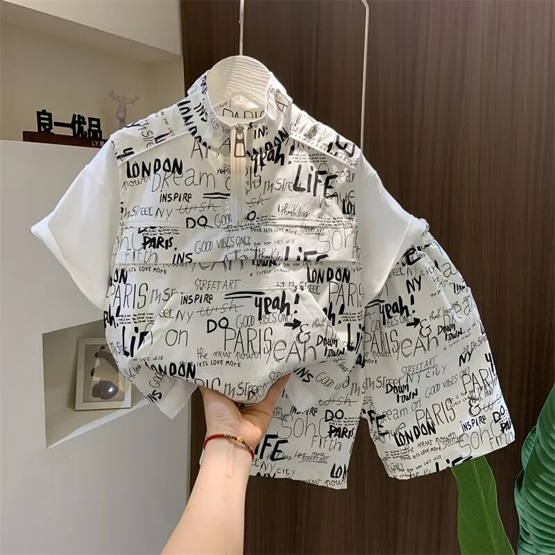 소년 여름 의류 세트 2024 새로운 한국어 버전 아동 - Summer Clothing Drawing 리뷰 및 가격
