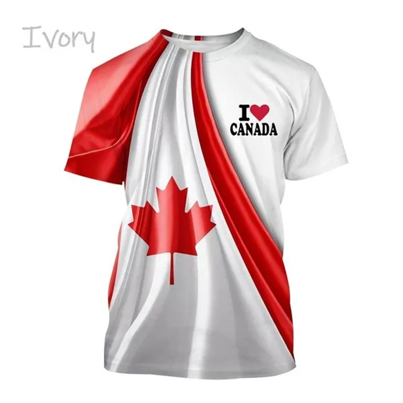 I Love 캐나다 국기 그래픽 티셔츠, 남성 의류,  - Summer Clothing Women Canada 리뷰 및 가격